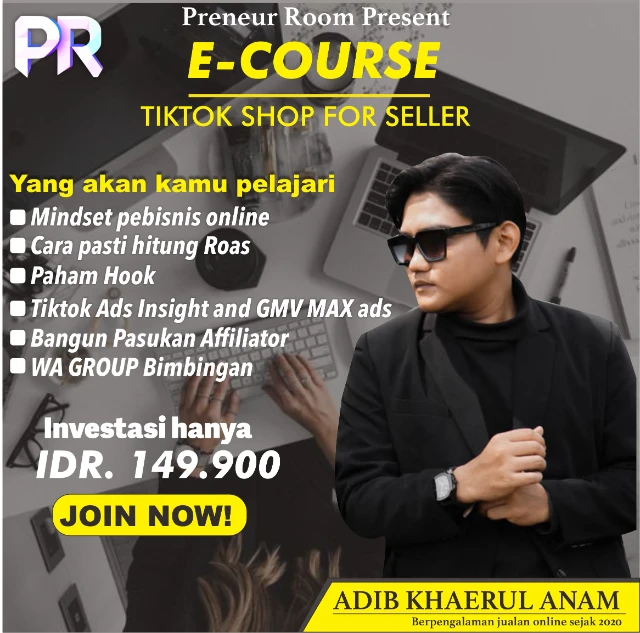 Akses materi E-Course Tiktok shop