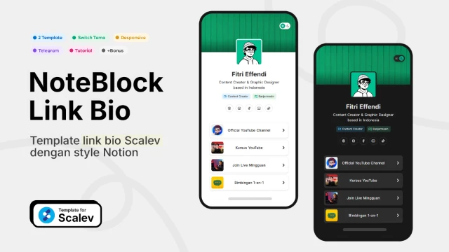 NoteBlock Link Bio Template - Preview 1