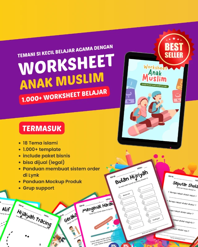 WORKSHEET ANAK MUSLIM - Bisa Dijual Lagi