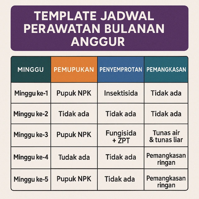 Template Jadwal Perawatan Bulanan Anggur