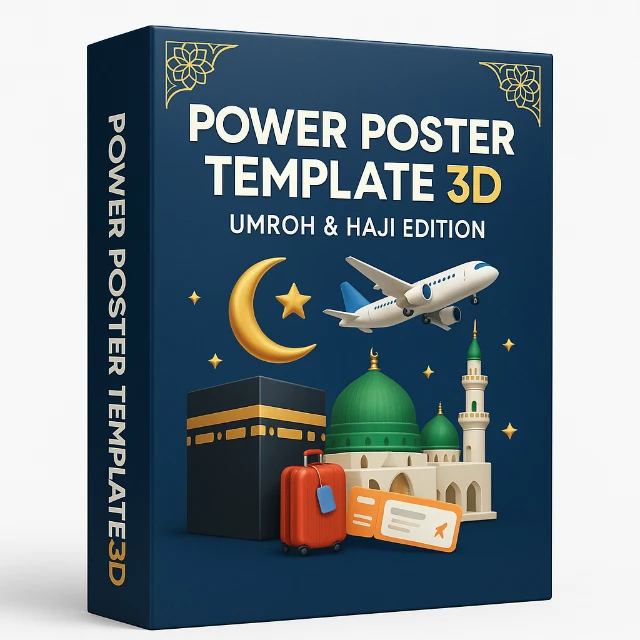 Tambah Power Poster Template 3D Umroh & Haji