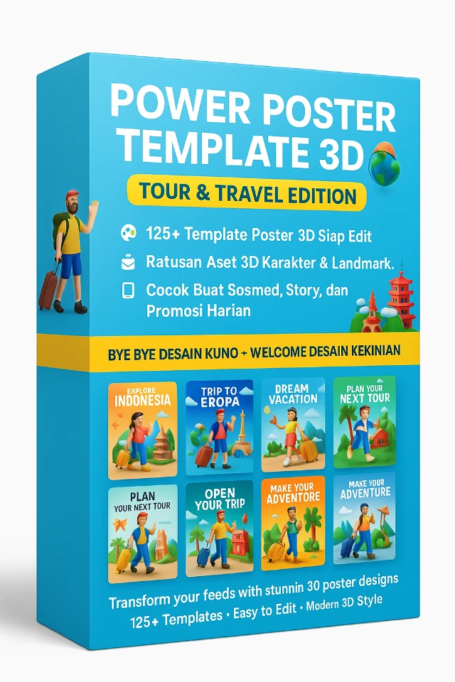 Power Poster Template 3D Tour & Travel