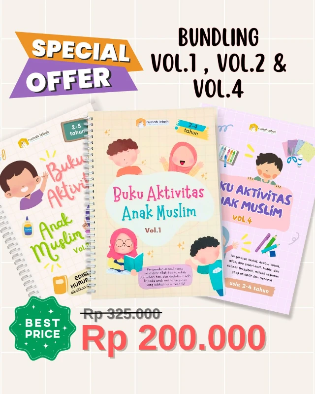 Buku Aktivitas Anak Muslim Vol.1+Vol.2+Vol.4