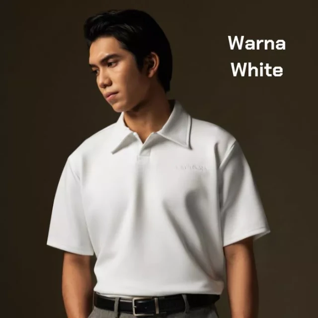 Loco Polo Cartiera Scuba 280 GSM Oversize Polo Shirt Pria / Kaos Kerah Lengan Pendek