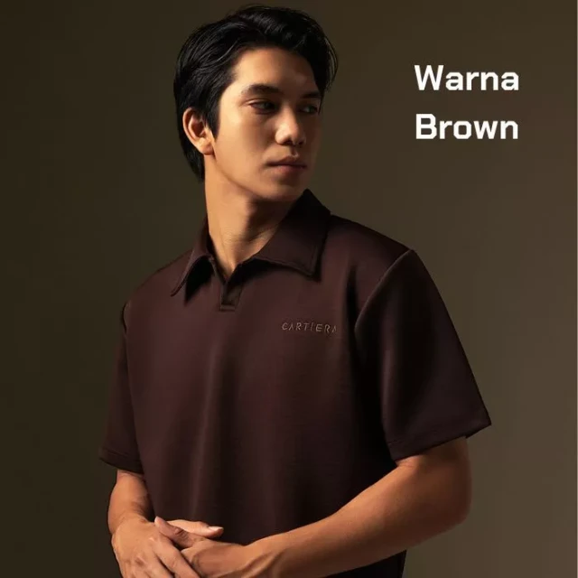 Loco Polo Cartiera Scuba 280 GSM Oversize Polo Shirt Pria / Kaos Kerah Lengan Pendek