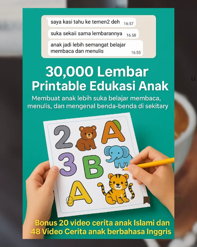 30.000++ Lembar Printable Edukasi Untuk Anak