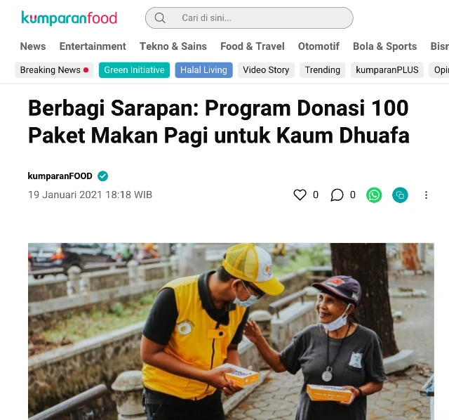 Kumparan Food Gerakan Berbagi Sarapan