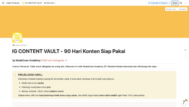 IG CONTENT VAULT - 90 Hari Konten Siap Pakai
