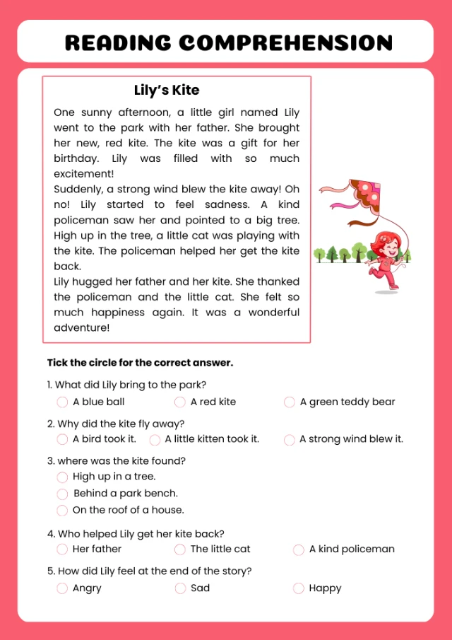 1763693959478-Vivid Red Fun Story Reading Comprehension Worksheet.webp
