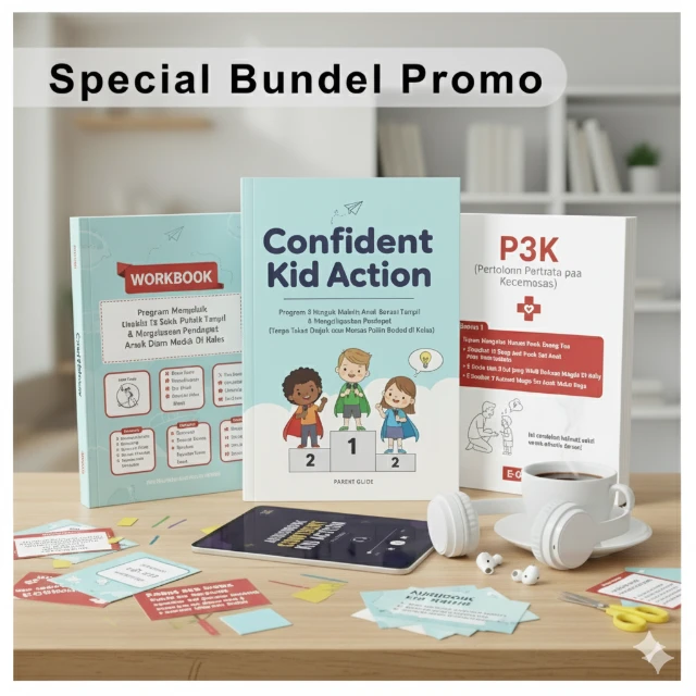 Confident Kid Action Sub judul: Program 3 Minggu Melatih Anak Berani Tampil & Mengungkapkan Pendapat (Tanpa Takut Diejek atau Merasa Paling Bodoh di Kelas).