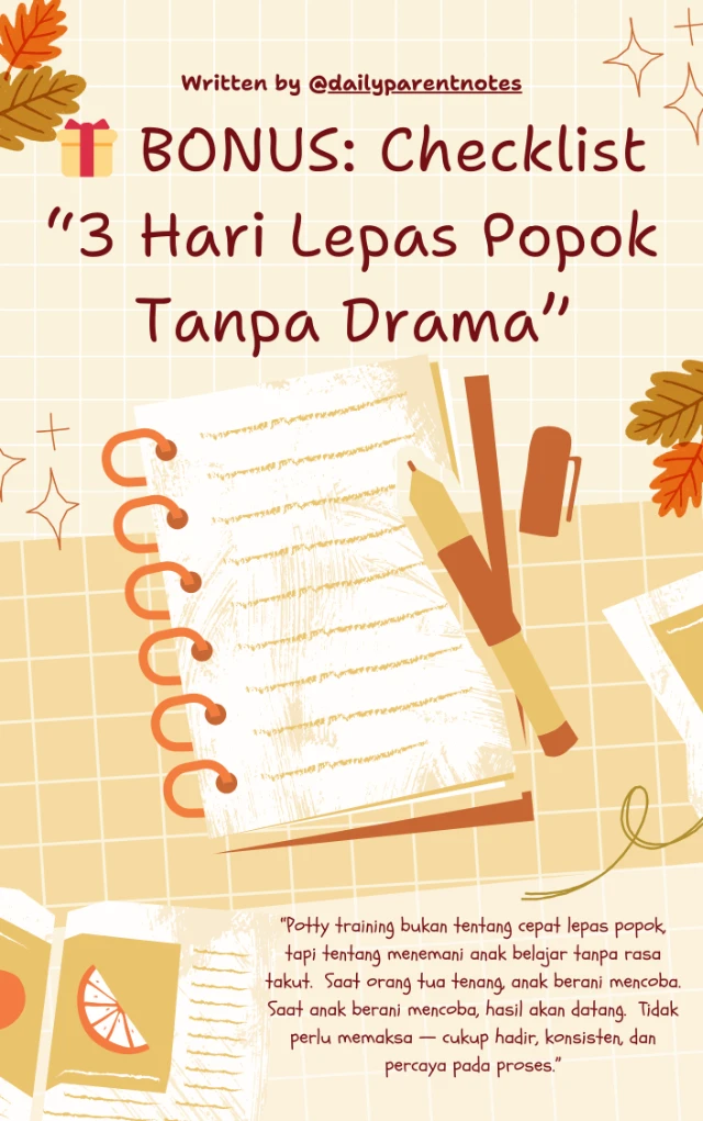 Checklist “3 Hari Lepas Popok Tanpa Drama”