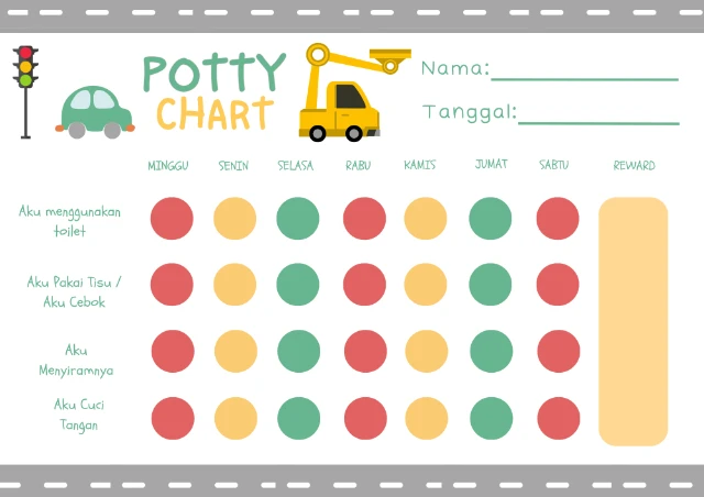 Calendar Potty Training Reward Chart