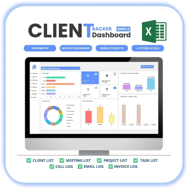 Dashboard Client Tracker | CRM Dashboard Business Tracker Business Planner Business Lead Tracker