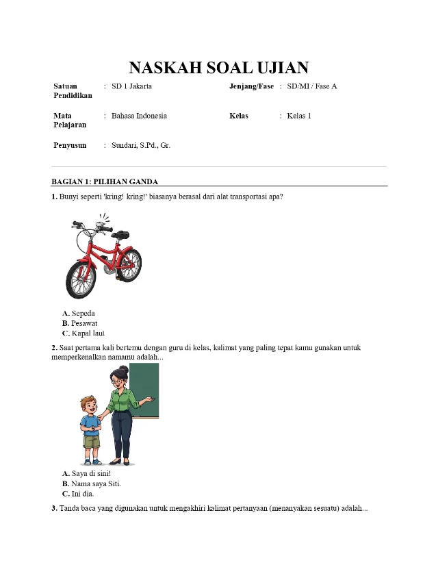 Naskah soal halaman 1