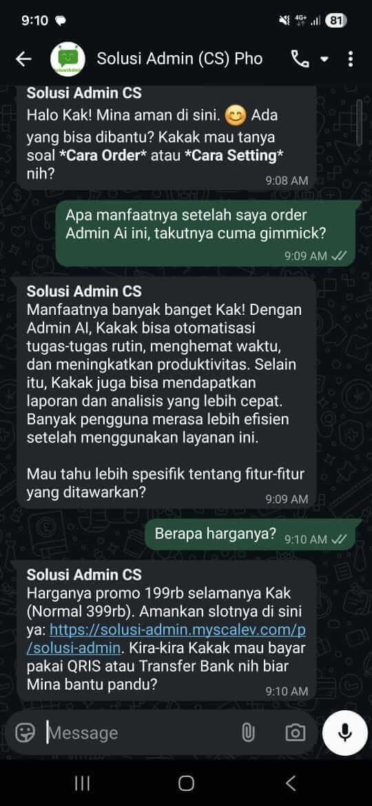 Bukti Chat Closing Otomatis