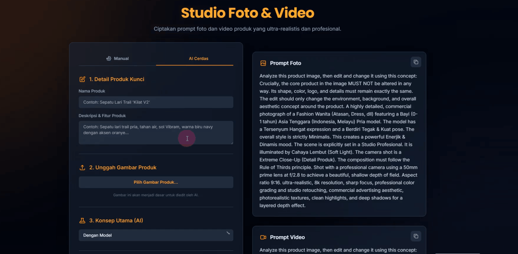 Tampilan Studio Foto & Video PRIME