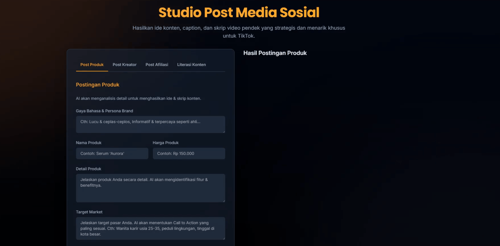 Tampilan Studio KONTEN PRIME