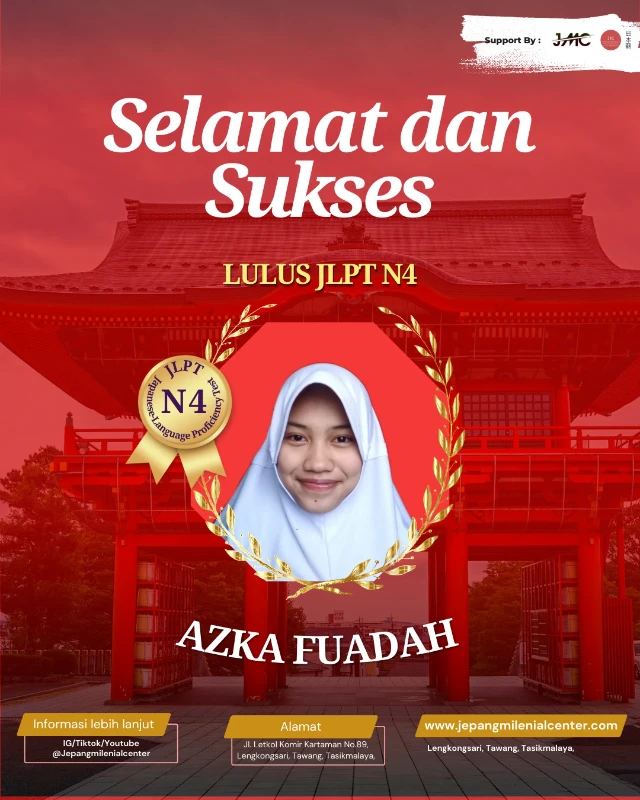 1769241872079-Dari mimpi jadi bukti! Selamat untuk Azka Fuadah ✨ Lulus JLPT N4 ✨Kerja keras + konsistensi = ha.webp