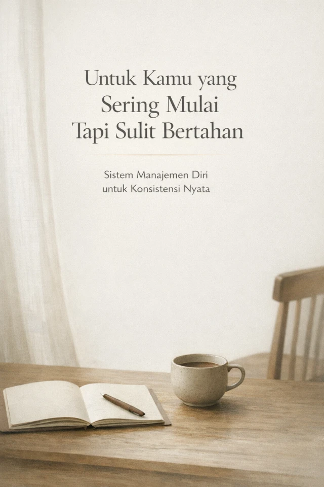 Ebook Untuk Kamu Yang Sering Mulai Tapi Sulit Bertahan + Akses Aplikasi Pendamping untuk Tracking & Evaluasi Diri