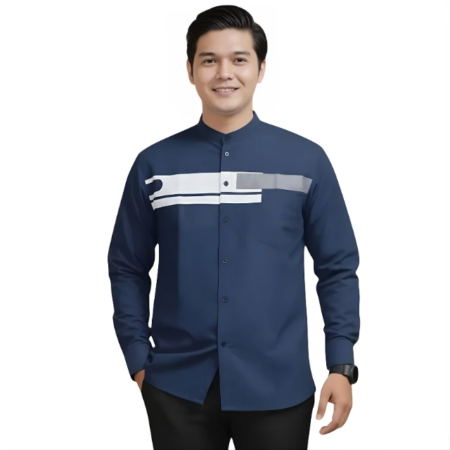 Baju Koko Motif Jordan Lengan Panjang