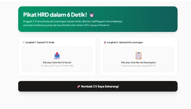 JobMagnet AI Dashboard Preview