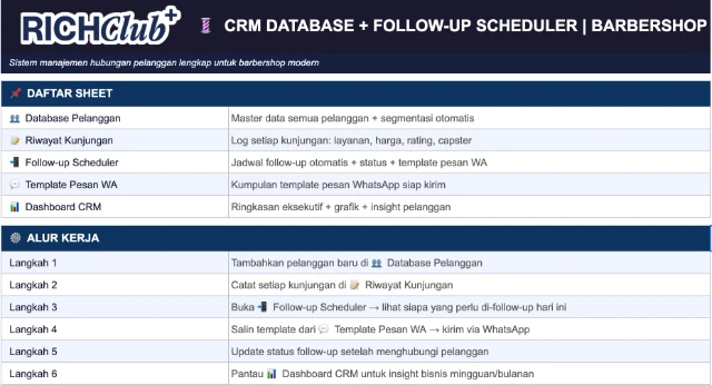Bonus Template CRM Database + Follow-up Scheduler