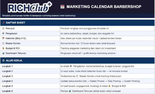 Bonus Template Marketing Calendar 30 hari