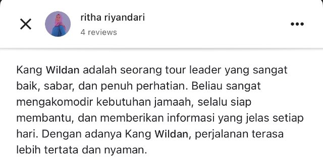 Testimoni Tour Leader