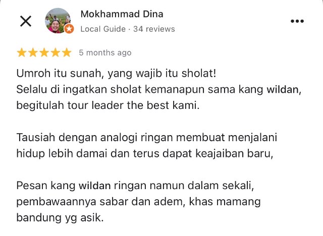 Testimoni Tour Leader
