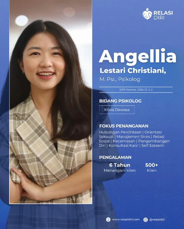 Konseling ONLINE bersama Angellia Lestari Christiani,, M.Psi, Psikolog