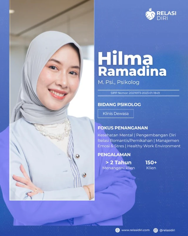 Konseling ONLINE bersama Hilma Ramadani, M.Psi, Psikolog