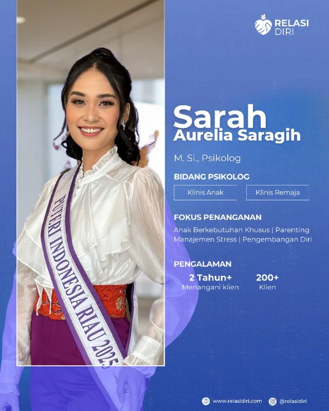Konseling ONLINE bersama Sarah Aurelia Saragih, M.Psi, Psikolog
