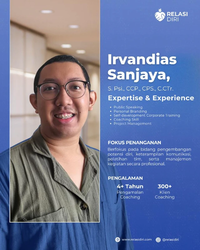 Coaching ONLINE bersama Irvandias Sanjaya, S. Psi., CCP., CPS., C.CTr. 