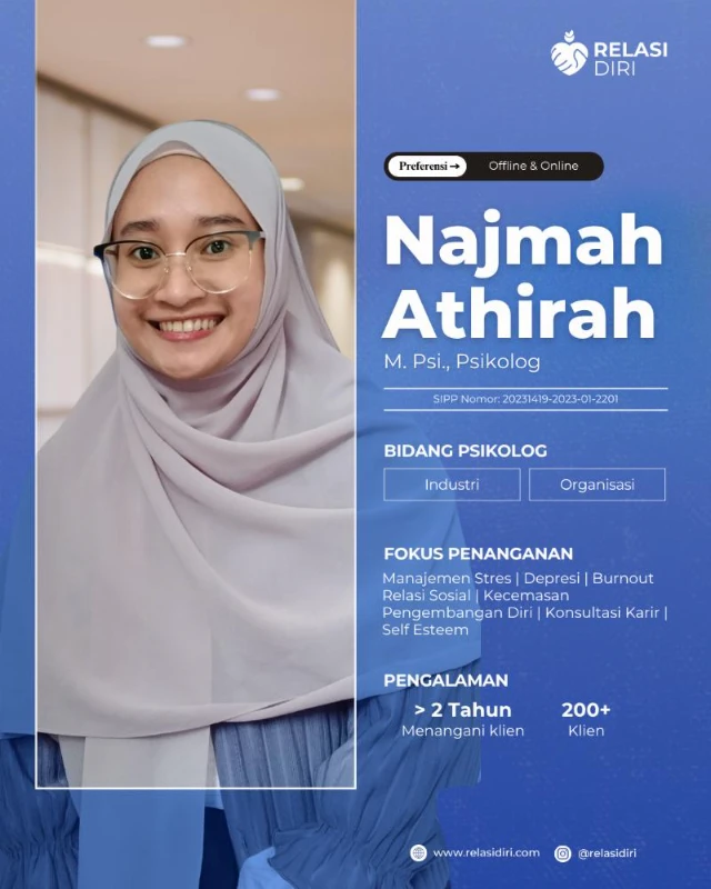 Konseling ONLINE bersama Najmah Athirah, M. Psi., Psikolog