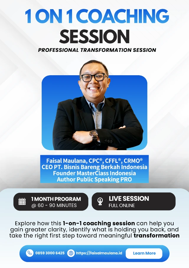1 on 1 Coaching Session with Coach Faisal Maulana