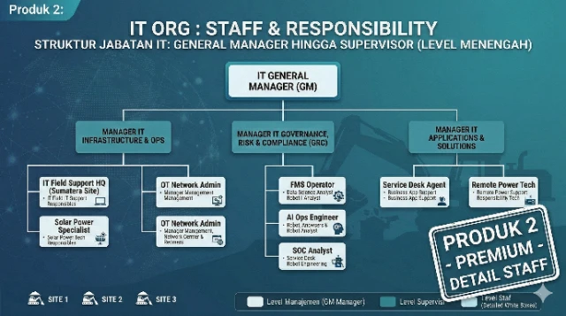 Struktur Organisasi IT dari GM hingga Staff Level plus Scope of Responsibility