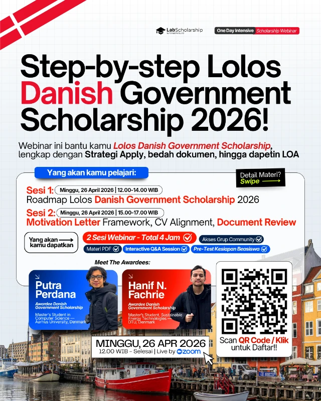 Webinar Strategi Lolos Danish Government Scholarship (2 Sesi)