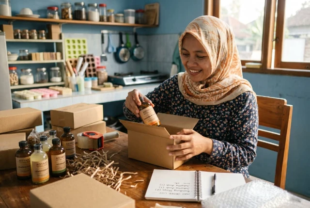 Sesudah: bahagia packing orderan brand sabun sendiri