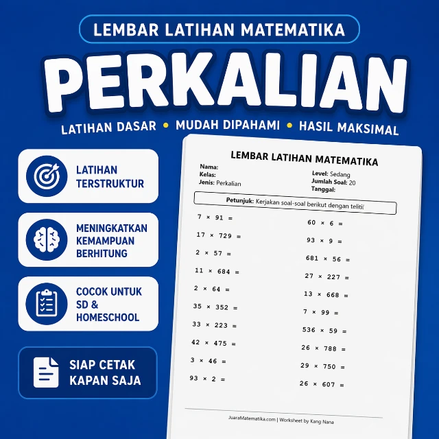 Paket Latihan Perkalian Juara - 6000 Soal