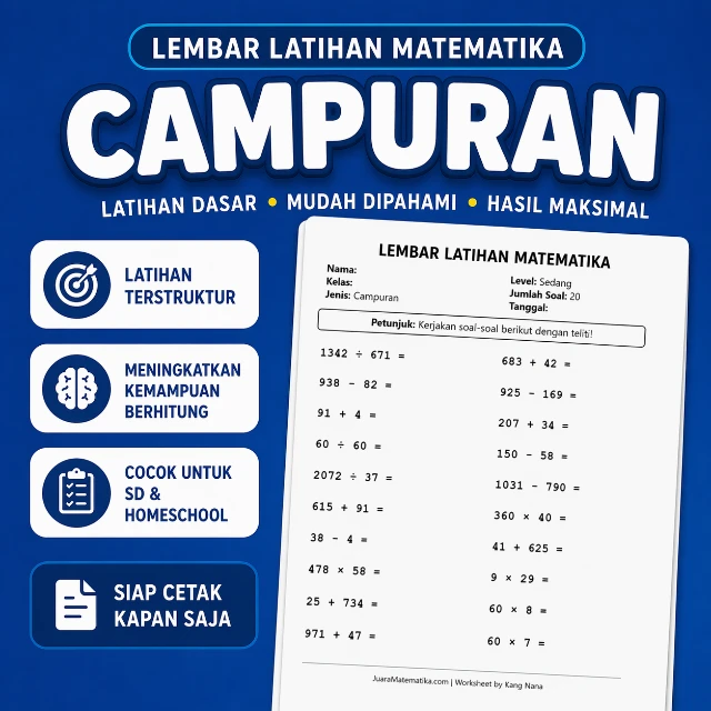 Paket Latihan MTK Campuran Juara - 6000 Soal