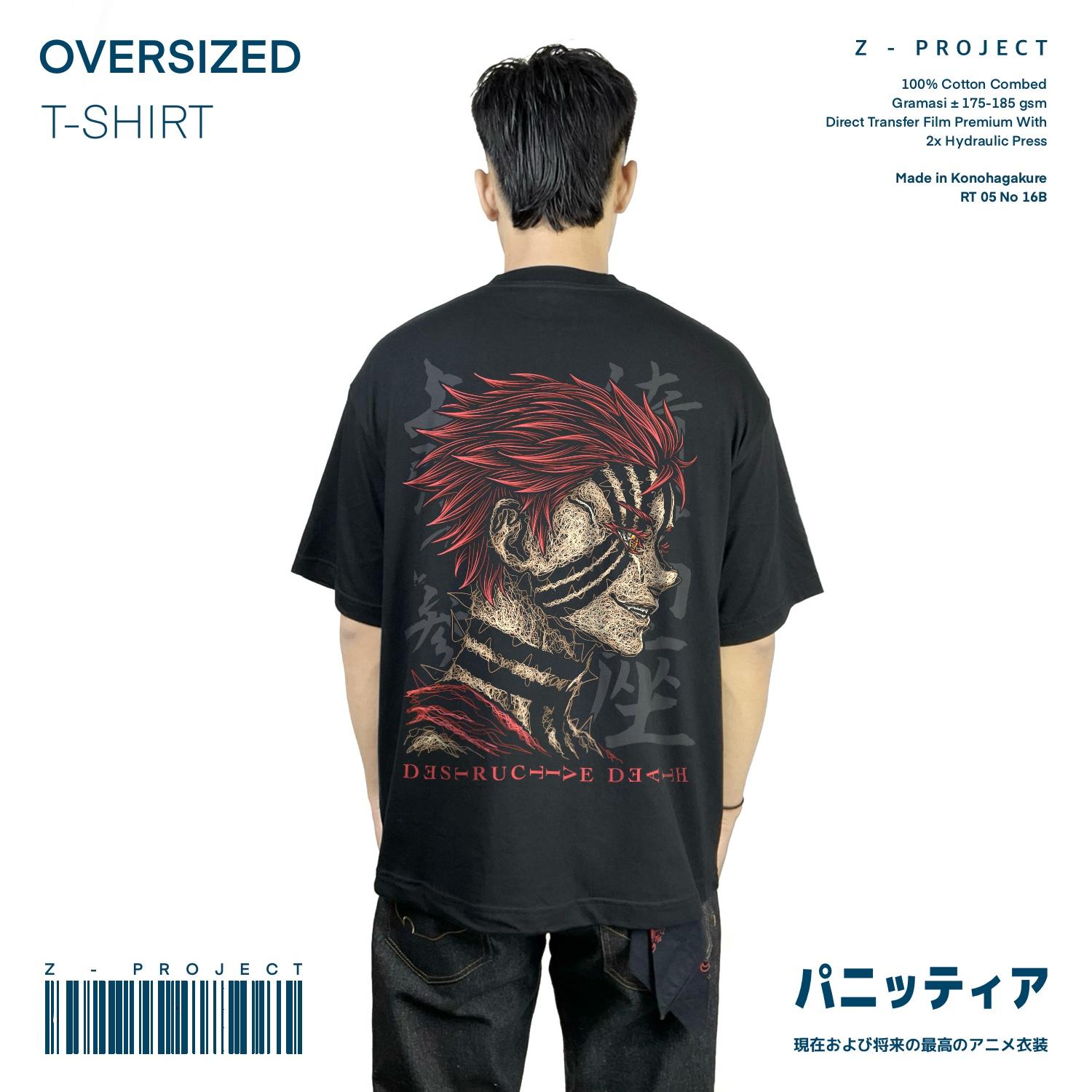 Zetproject - Akaza Kaos Anime Oversize Lengan Pendek