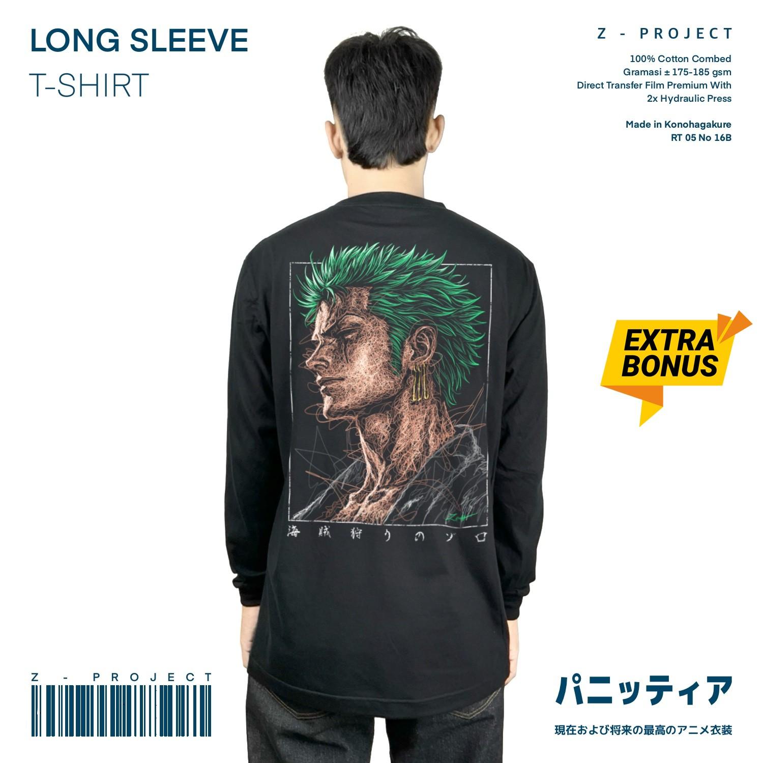 Zetproject Zetsu - Kaos Lengan Panjang Longsleeves Tshirt Anime Distro Hitam Pria Wanita - Zorolong