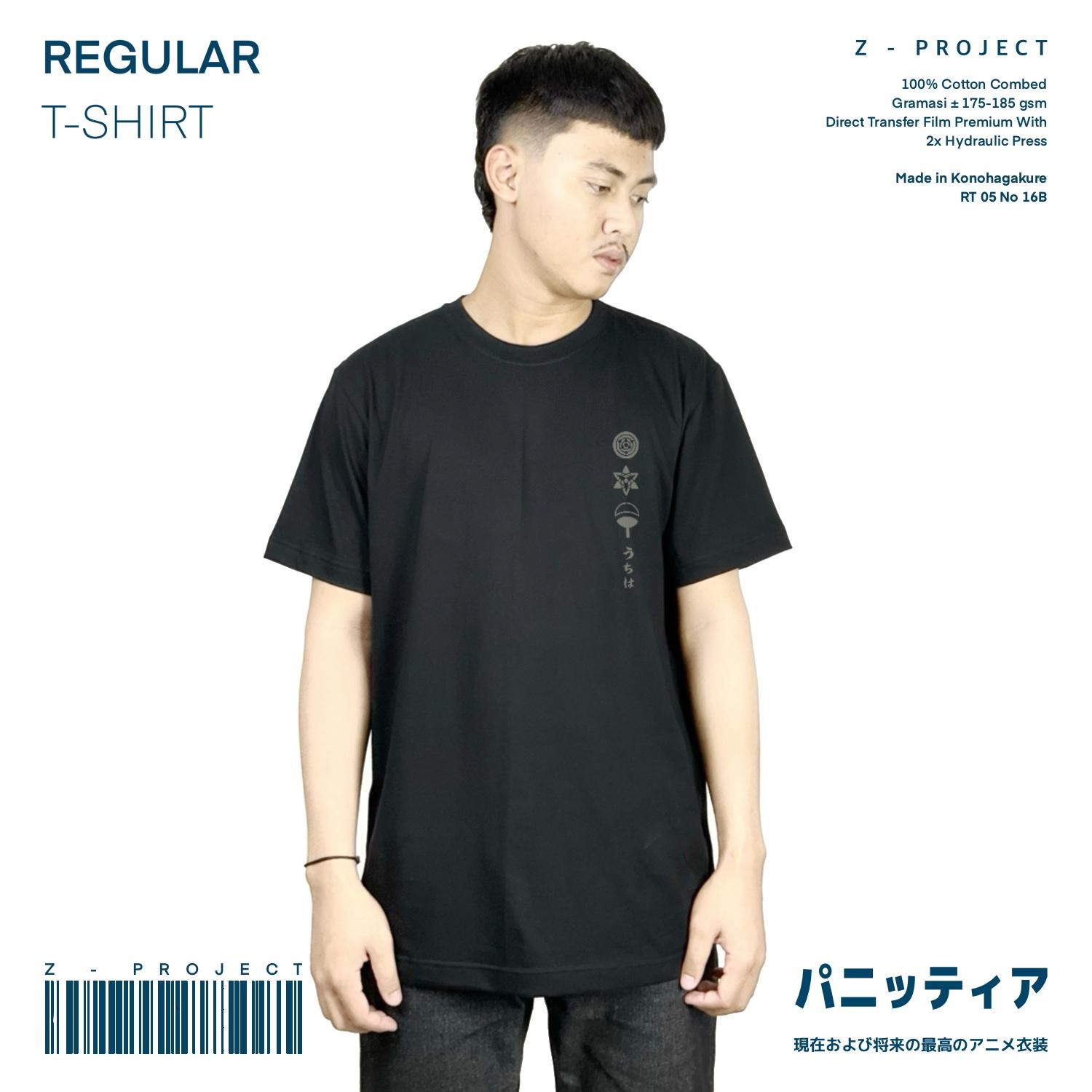 Zetproject Zetsu - Kaos Tshirt Anime Distro Hitam Pria Wanita Lengan Pendek - Sasuke-3