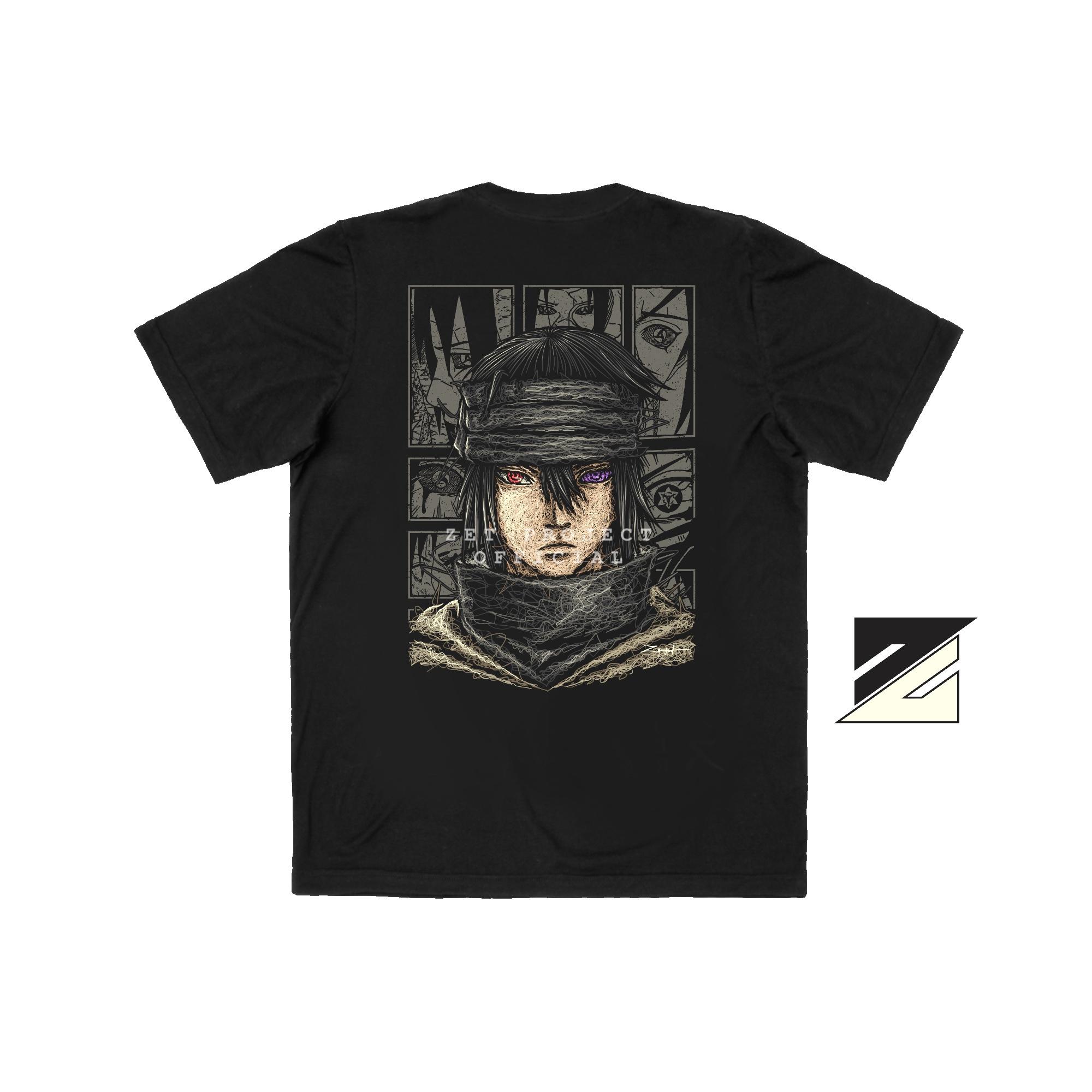 Zetproject Zetsu - Kaos Tshirt Anime Distro Hitam Pria Wanita Lengan Pendek - Sasuke-4
