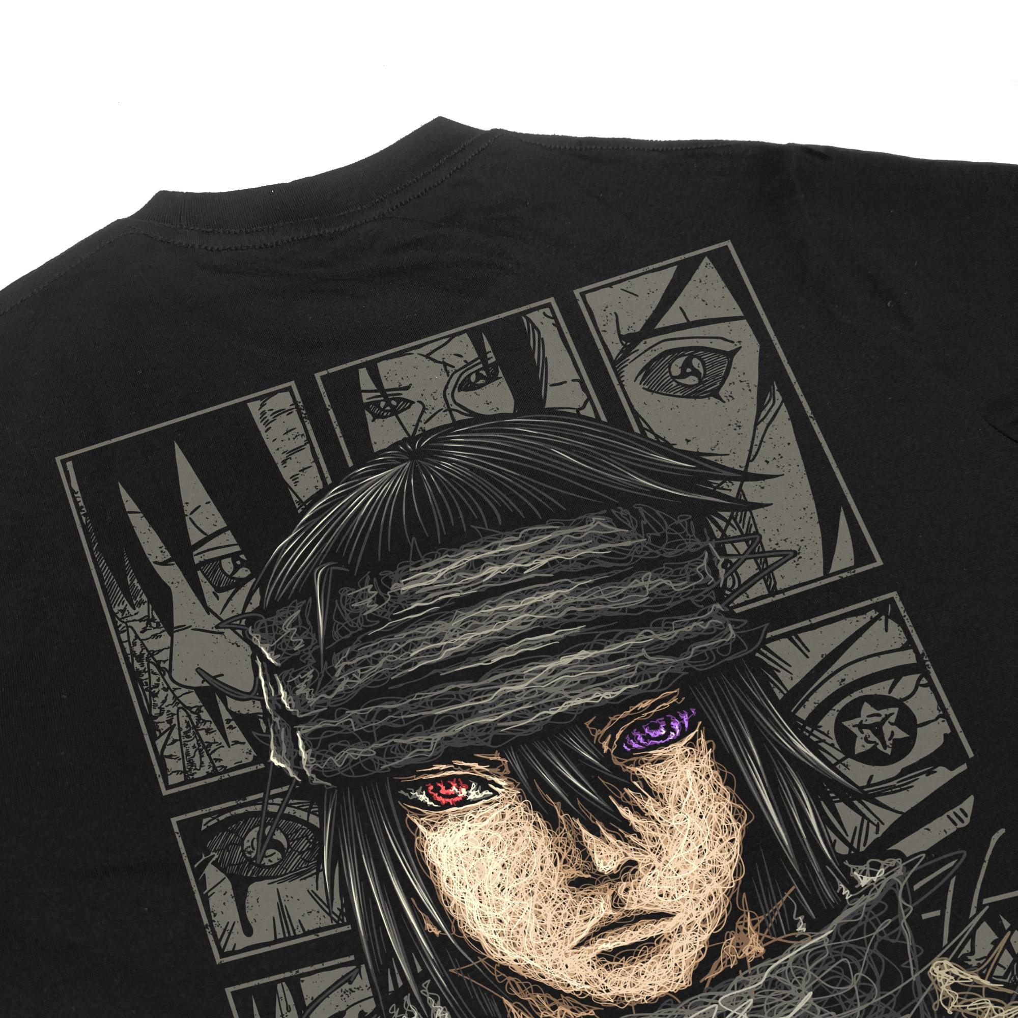 Zetproject Zetsu - Kaos Tshirt Anime Distro Hitam Pria Wanita Lengan Pendek - Sasuke-5