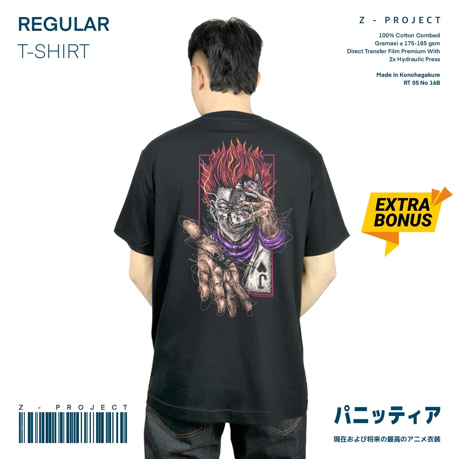 Zetproject Zetsu - Kaos Tshirt Anime Distro Hitam Pria Wanita Lengan Pendek - Hisoka