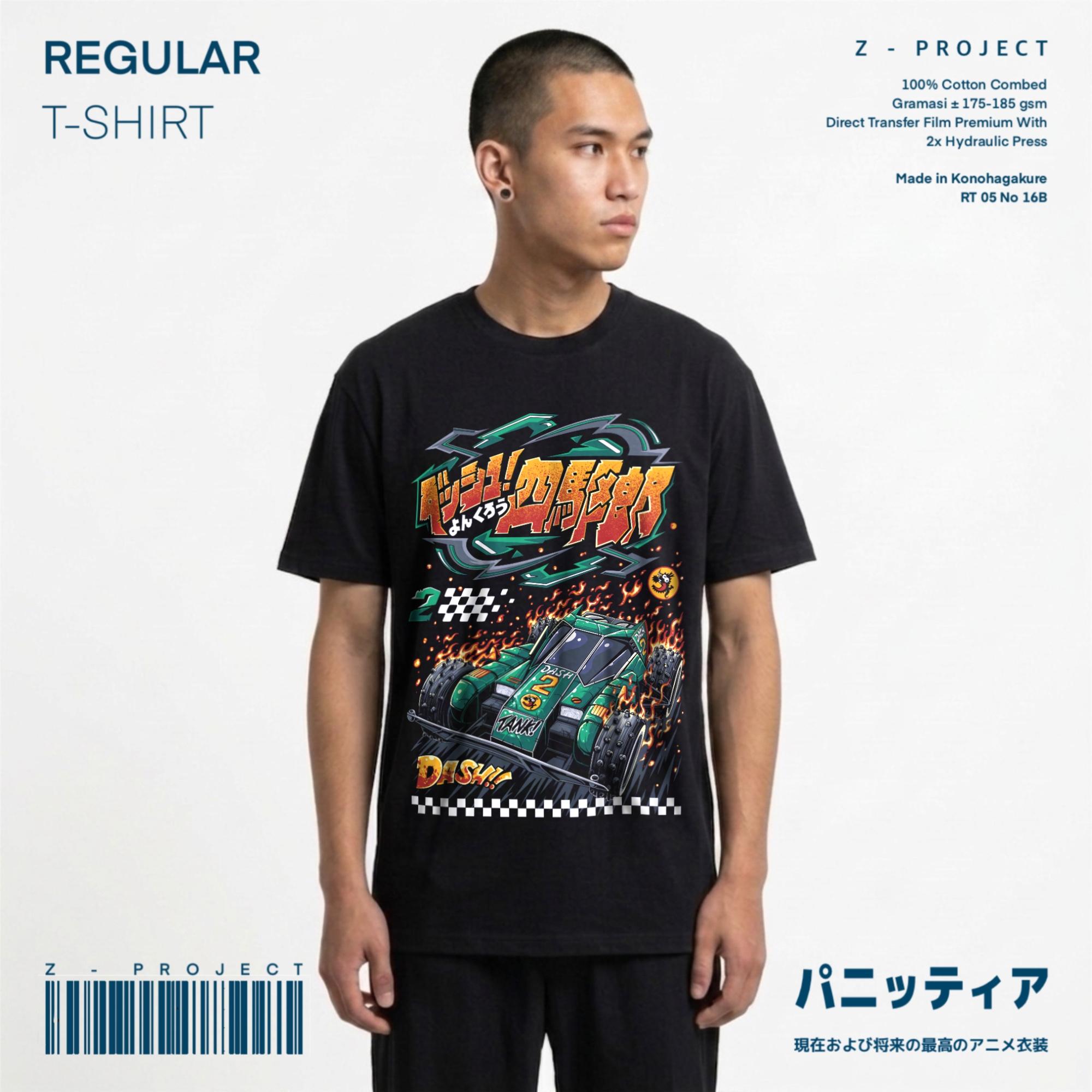 Zetproject Zetsu - Kaos Tshirt Anime Distro Hitam Pria Wanita Lengan Pendek - Burning