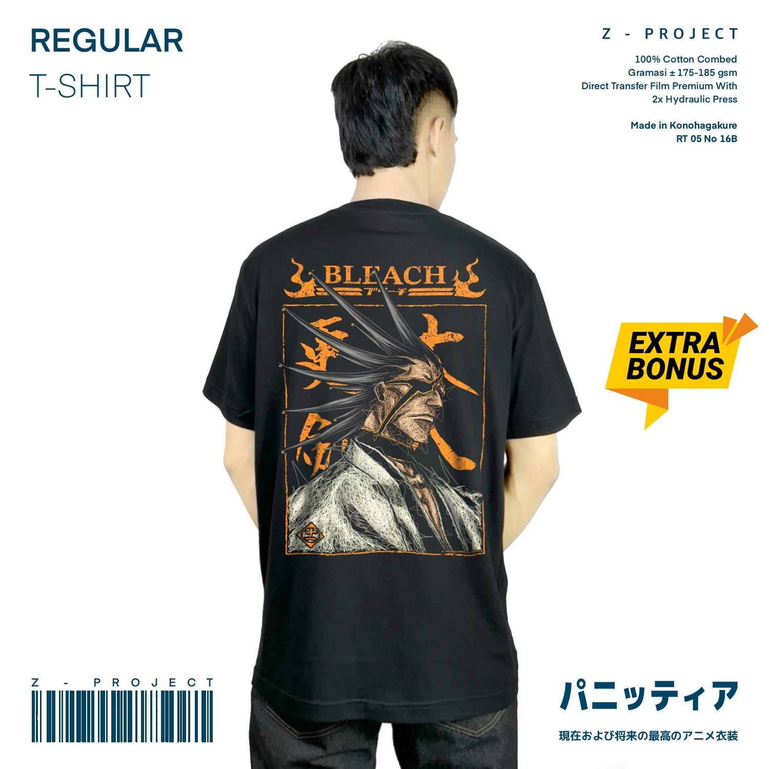 Zetproject Zetsu - Kaos Tshirt Anime Distro Hitam Pria Wanita Lengan Pendek - Kenpachi