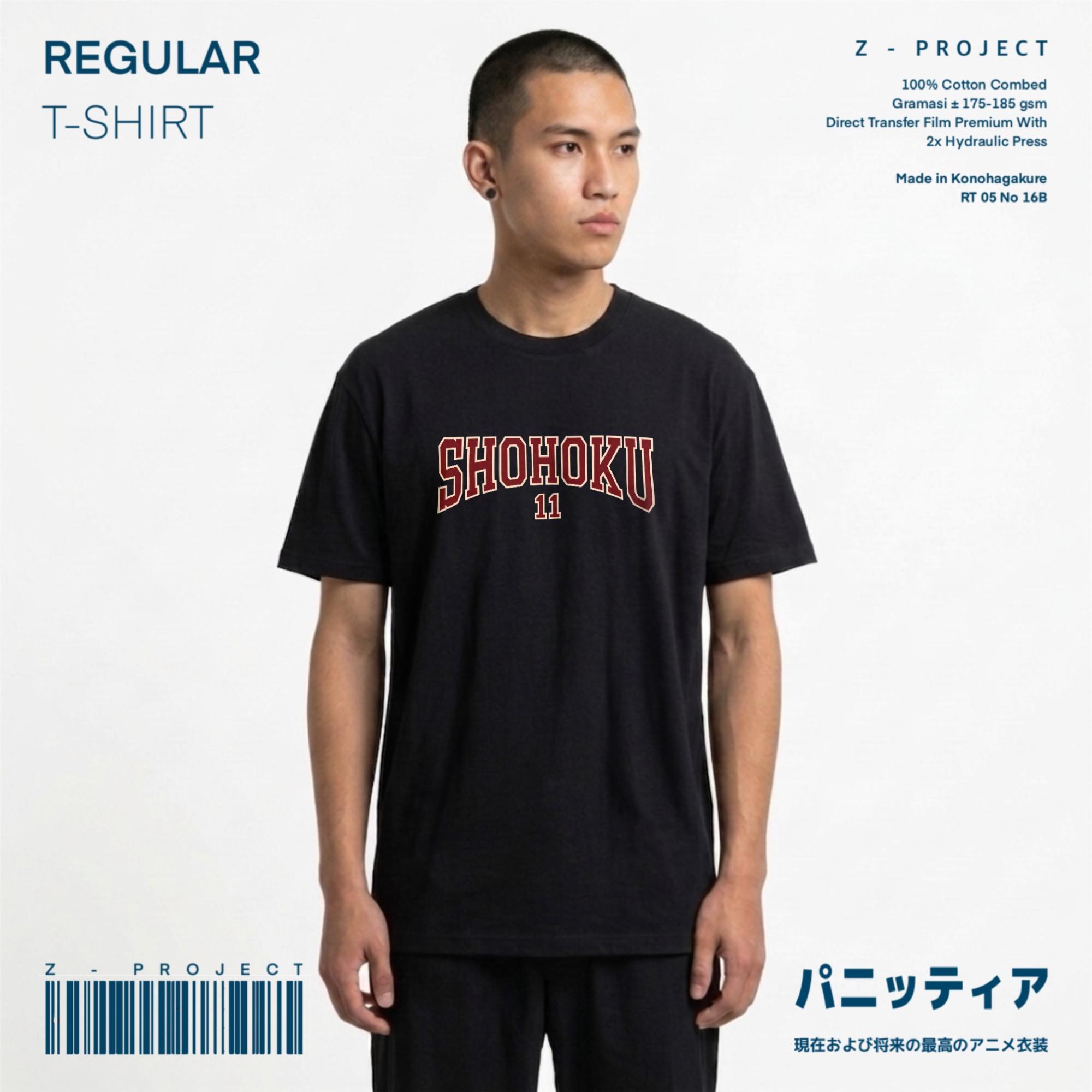 Zetproject Zetsu - Kaos Tshirt Anime Distro Hitam Pria Wanita Lengan Pendek - Rukawa-3