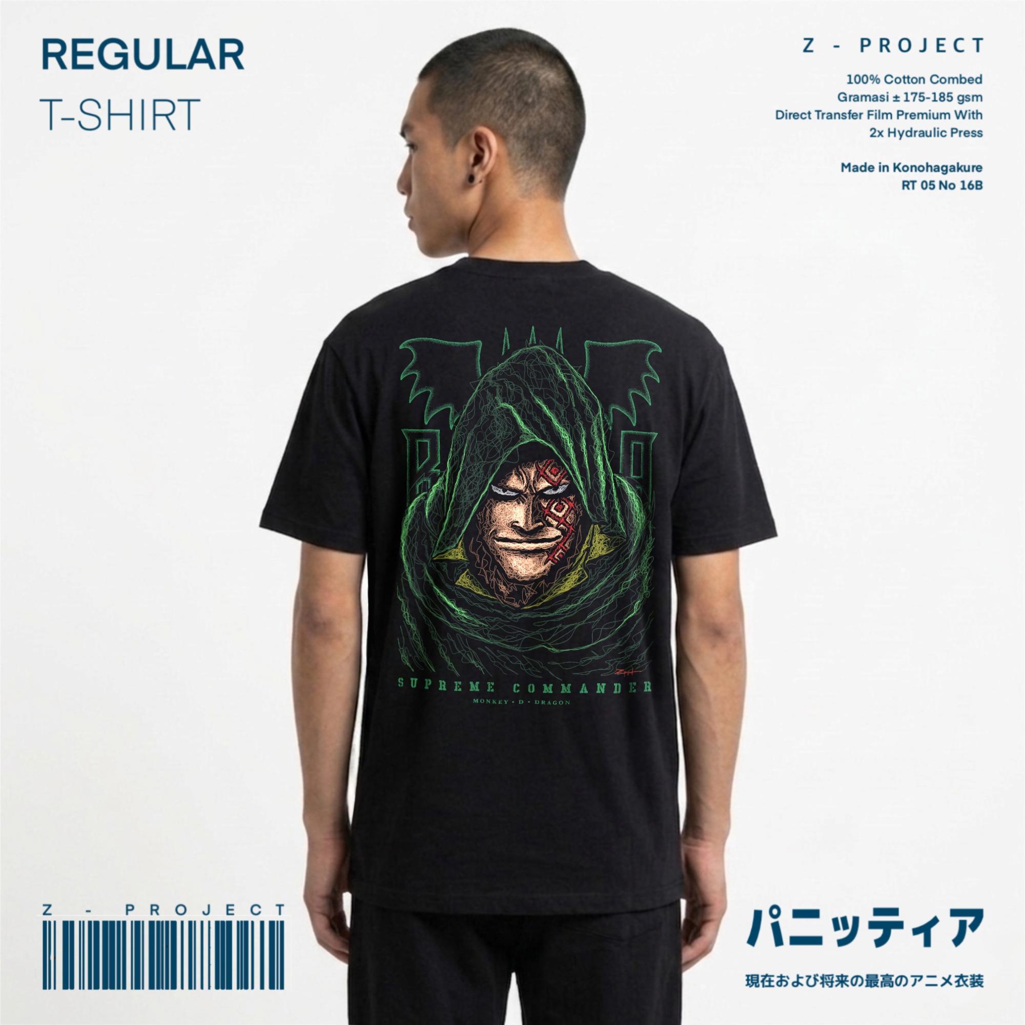 Zetproject Zetsu - Kaos Tshirt Anime Distro Hitam Pria Wanita Lengan Pendek - Dragon